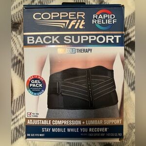 Copper Fit Unisex Rapid Relief Back Support Brace with Hot/Cold Therapy